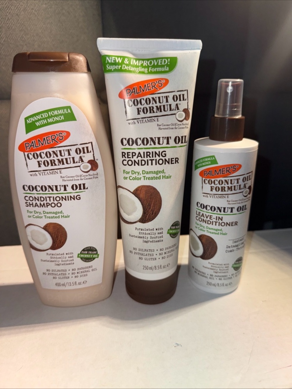 Palmer’s Coconut Oil shampoo, conditioner & leave in conditioner